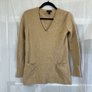 J Crew merino wool alpaca blend v neck pocket sweater XS oversized relaxed